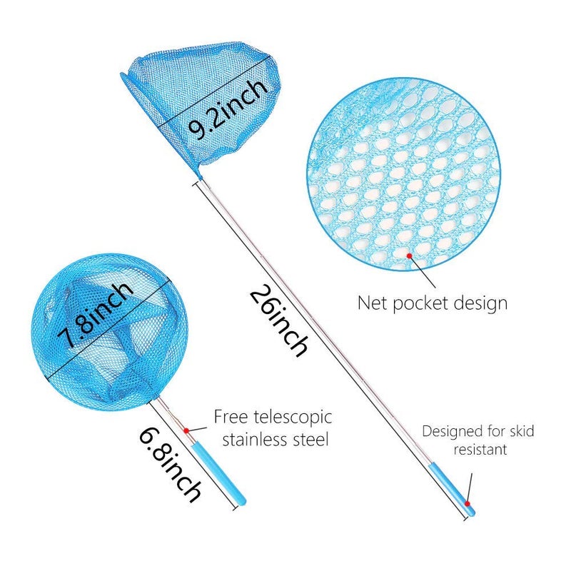 TSYAN Kids Telescopic Butterfly Fishing Nets for Kids Catching Insect Net Outdoor Tools for Catching Bugs Fish Insect Ladybird, Extendable 34 Inches and Anti Slip Grip - Image 2